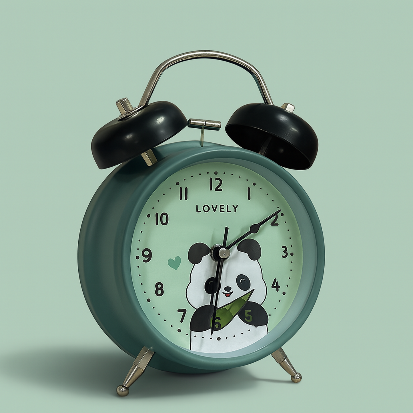 Cute Panda Cartoon Alarm Clock for Kids Bedroom with Twin Bell Sound