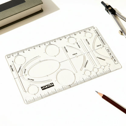 Mathematical Drawing Template Ruler Set with Ellipse Parabola Hyperbola Shapes (10Pcs)