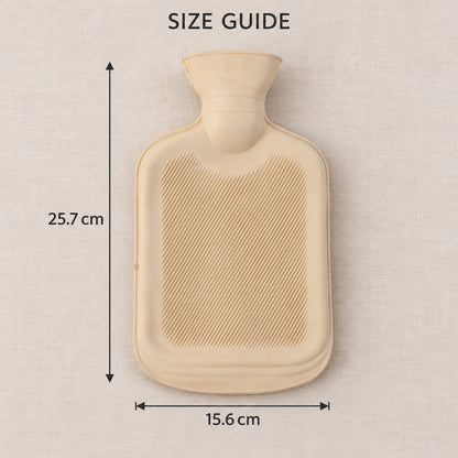 Rubber Hot Water Bag with Ribbed Surface and Wide Filling Mouth (1 Pc)