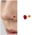 Ruby AD Nosepin Stud – Elegant Gold Plated Labret for Women
