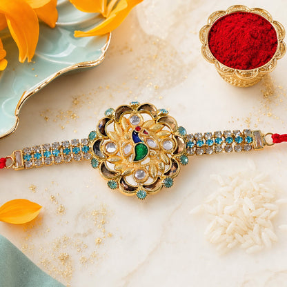 Premium Floral Kundan Rakhi Design for Raksha Bandhan Celebration (5pcs)