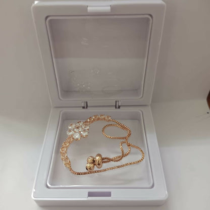 Sparkling AD Bracelet With Floral Design
