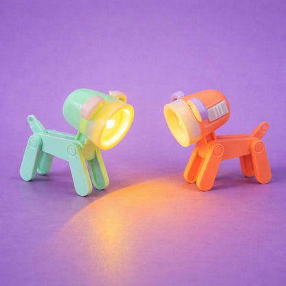Cute dog LED flashlight in use during nighttime