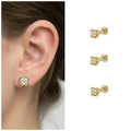 Four-Leaf Clover Gold Plated Internal Thread Flat Back Stud