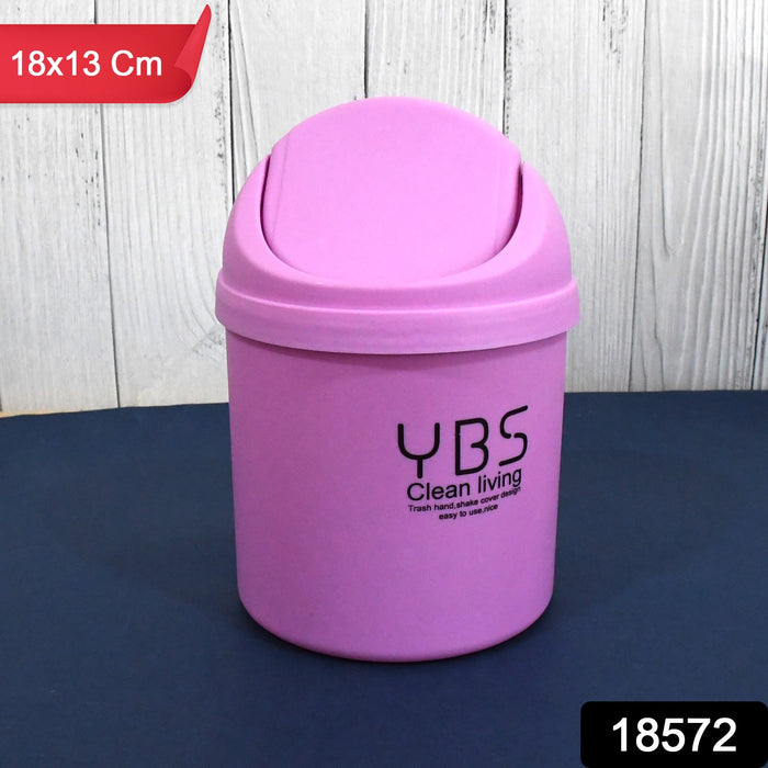 Mini Trash Can with Lid Small Tiny Trash Bin (18x13 Cm / 1 Pc)