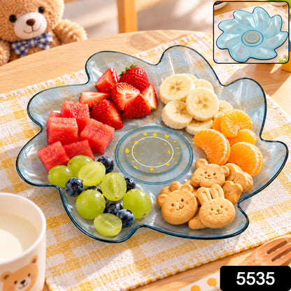 Flower Shape Plastic Plate for Kitchen and Dining, Snack and Fruit Plate (1 Pc)