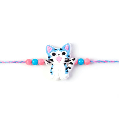 Rakhi Cute Cartoon Kitty Cat for Brother's Festive Gift (10pcs)