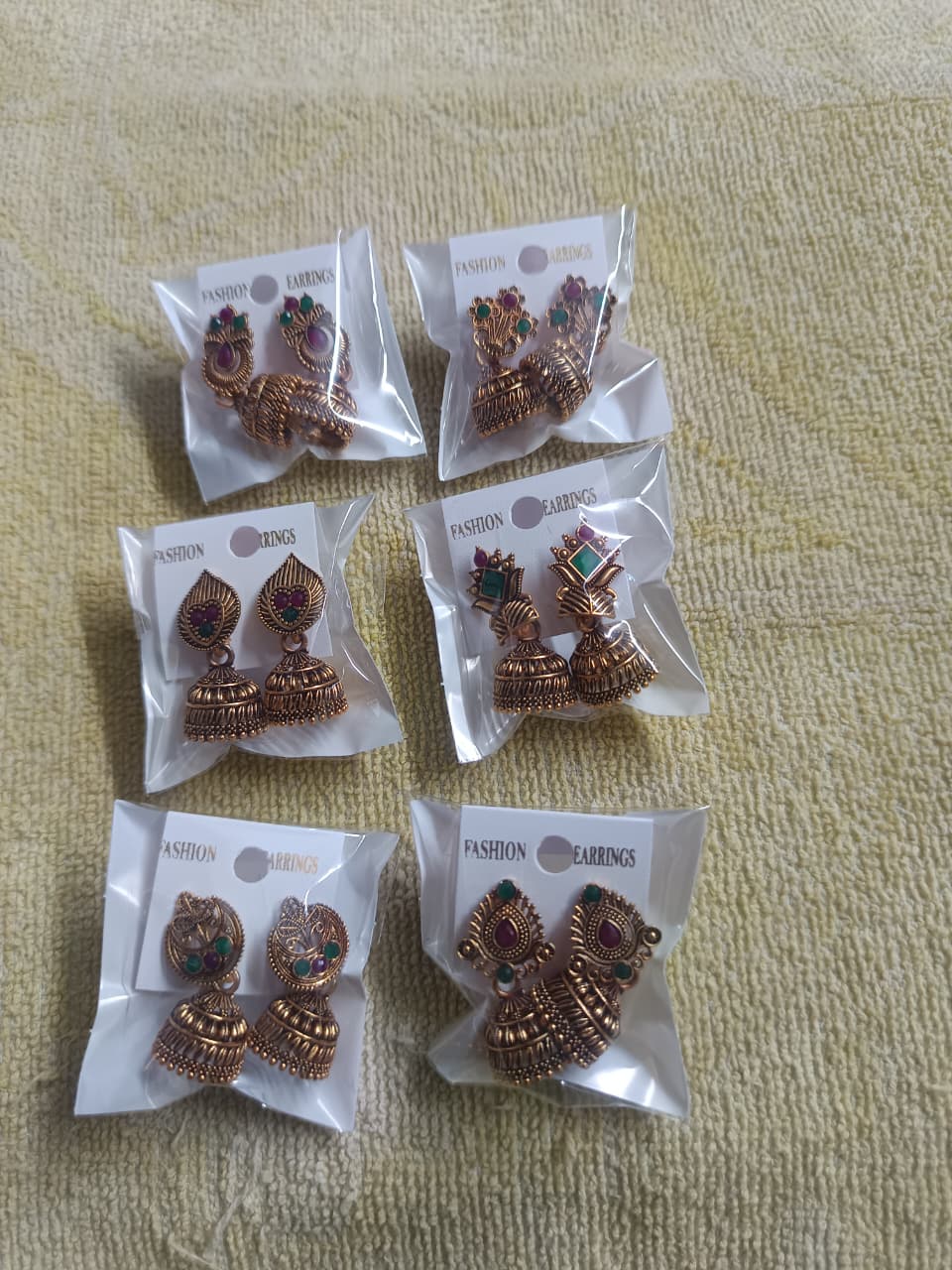 Traditional Antique Gold-Plated Jhumka Earrings,Combo Set for Women & Girls,Designer Ethnic Earrings