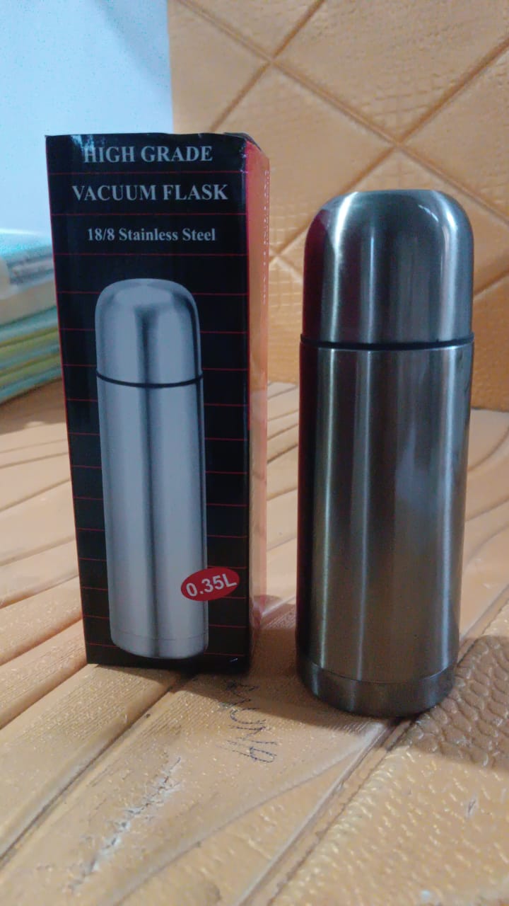 Stainless Steel  Hot And Cold Water Bottle With Push-down Lid (350ml)