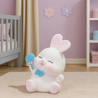 Cute Bunny with Lollipop Mini Figurine for Kids Room & Desk Decoration