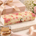 Decorative Wooden Gift Box with Roll Top Lid Floral Design (1 Pc)