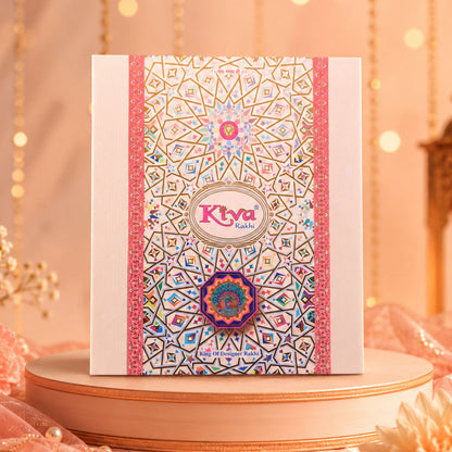 Sparkling AD Round Flower Designer Rakhi for Brother, Crystal Beads Gift