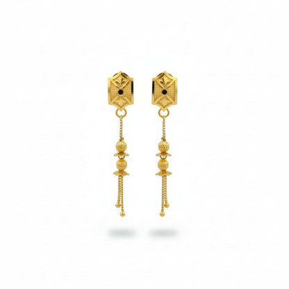 Long Chain Beads Golden Earrings for Women & Girls – Traditional Fancy Jewellery Gift