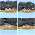 Rose Gold Plated CZ Earrings Set – Sparkling Stud & Hoop Combo
