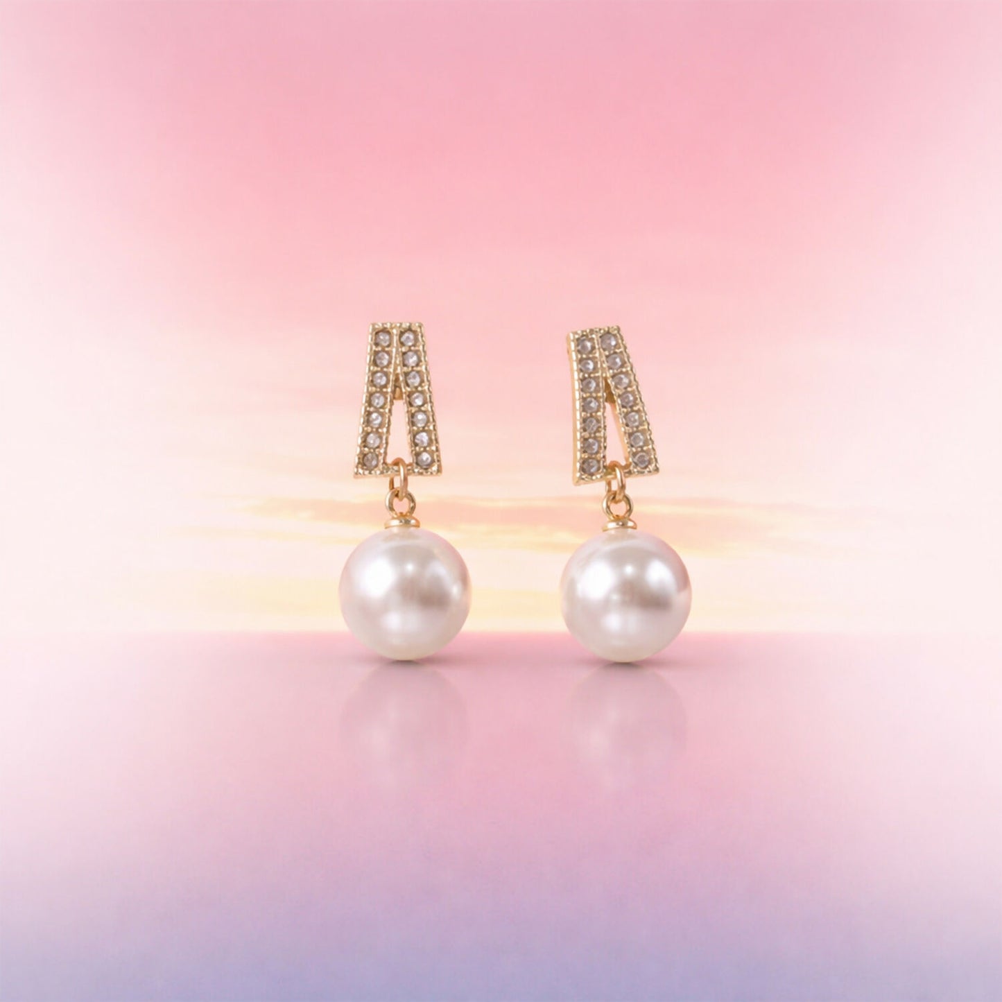 Elegant White Pearl Drop Earrings for Women & Girls – Gold Plated Crystal Designer Dangle Earrings