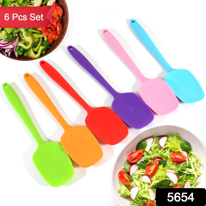 MULTIPURPOSE SILICONE SPOON, SILICONE BASTING SPOON NON-STICK KITCHEN UTENSILS HOUSEHOLD GADGETS HEAT-RESISTANT NON STICK SPOONS KITCHEN COOKWARE ITEMS FOR COOKING AND BAKING (6 Pc Set)