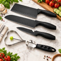 Steel Kitchen Knife Set with Chef and Butcher Knives in Gift Box (5 Pc Set)