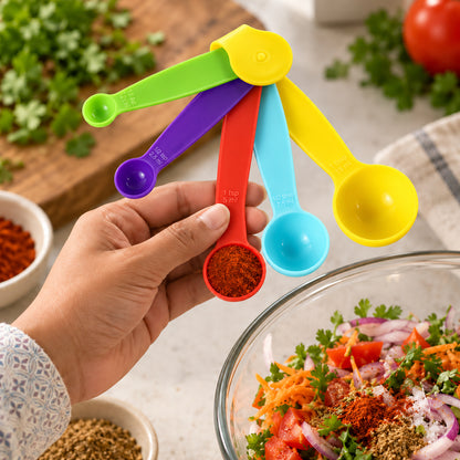 Plastic Measuring Spoons Set – 5 Pcs for Baking & Cooking | Bake & Dwell