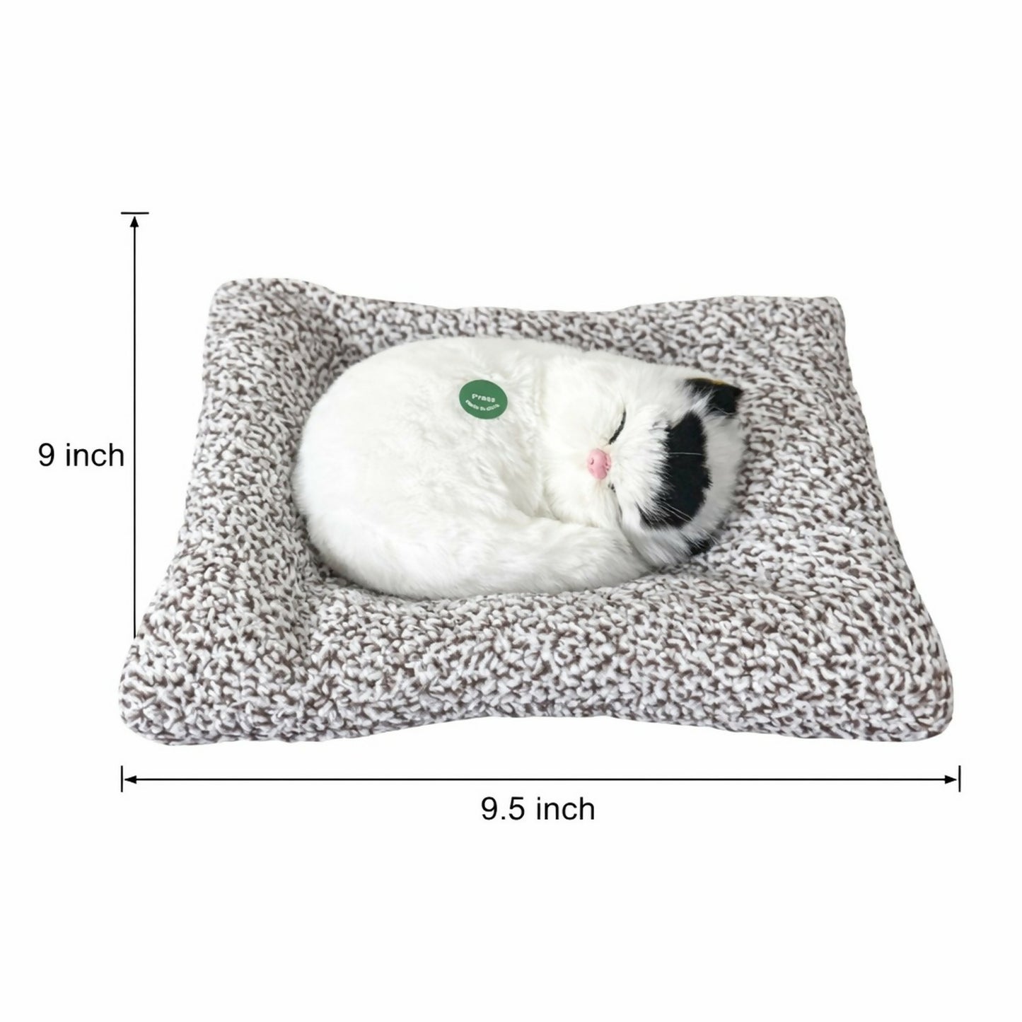 Sleeping Cat Showpiece on Cushion for Home, Office Desk & Car Dashboard Decor