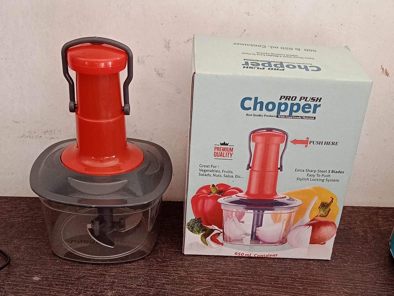 Buy Manual Press Fruit & Vegetable Chopper 650ml DeoDap
