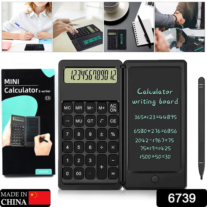 Foldable Calculator With 6 Inch LCD Tablet Digital Drawing Pad Stylus Pen Erase Button Lock Function Smart Calculator   -01