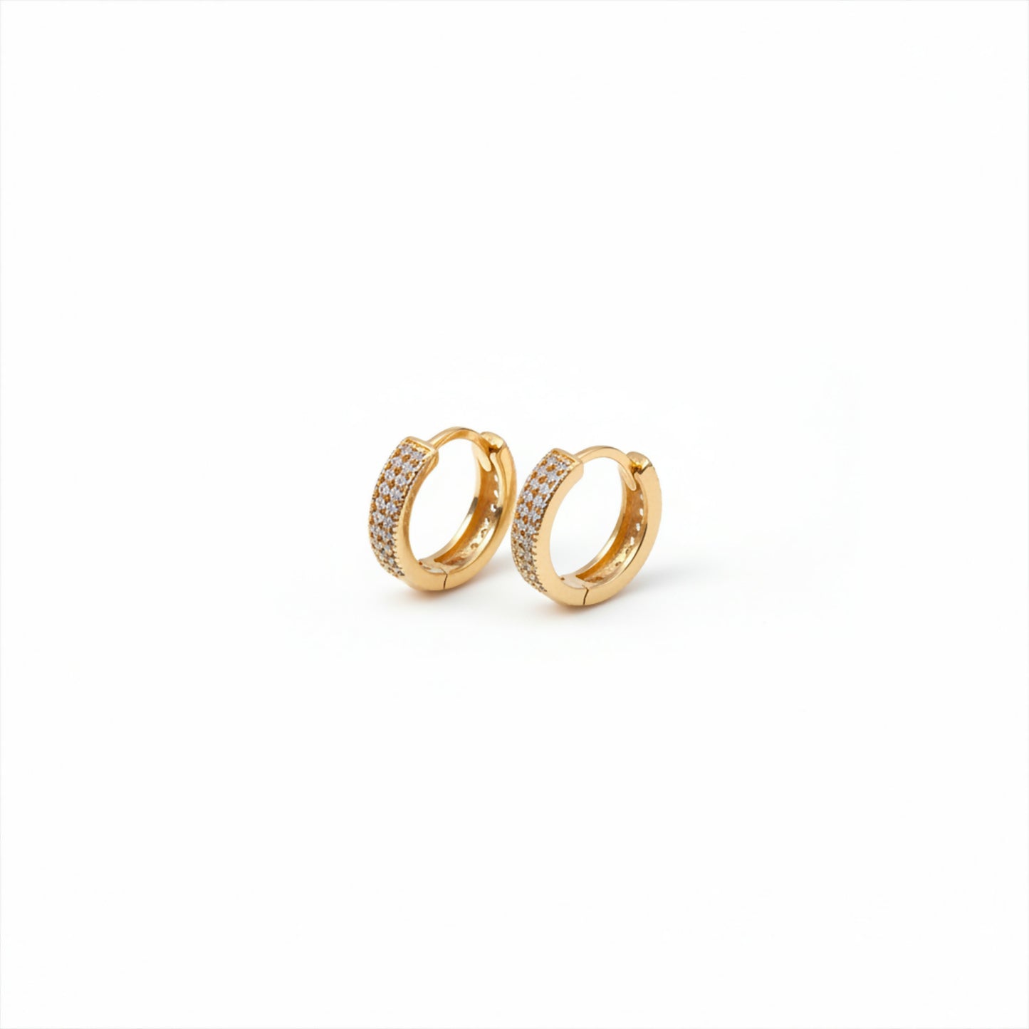 Stylish gold plated cubic zirconia hoop earrings for women’s jewellery collection