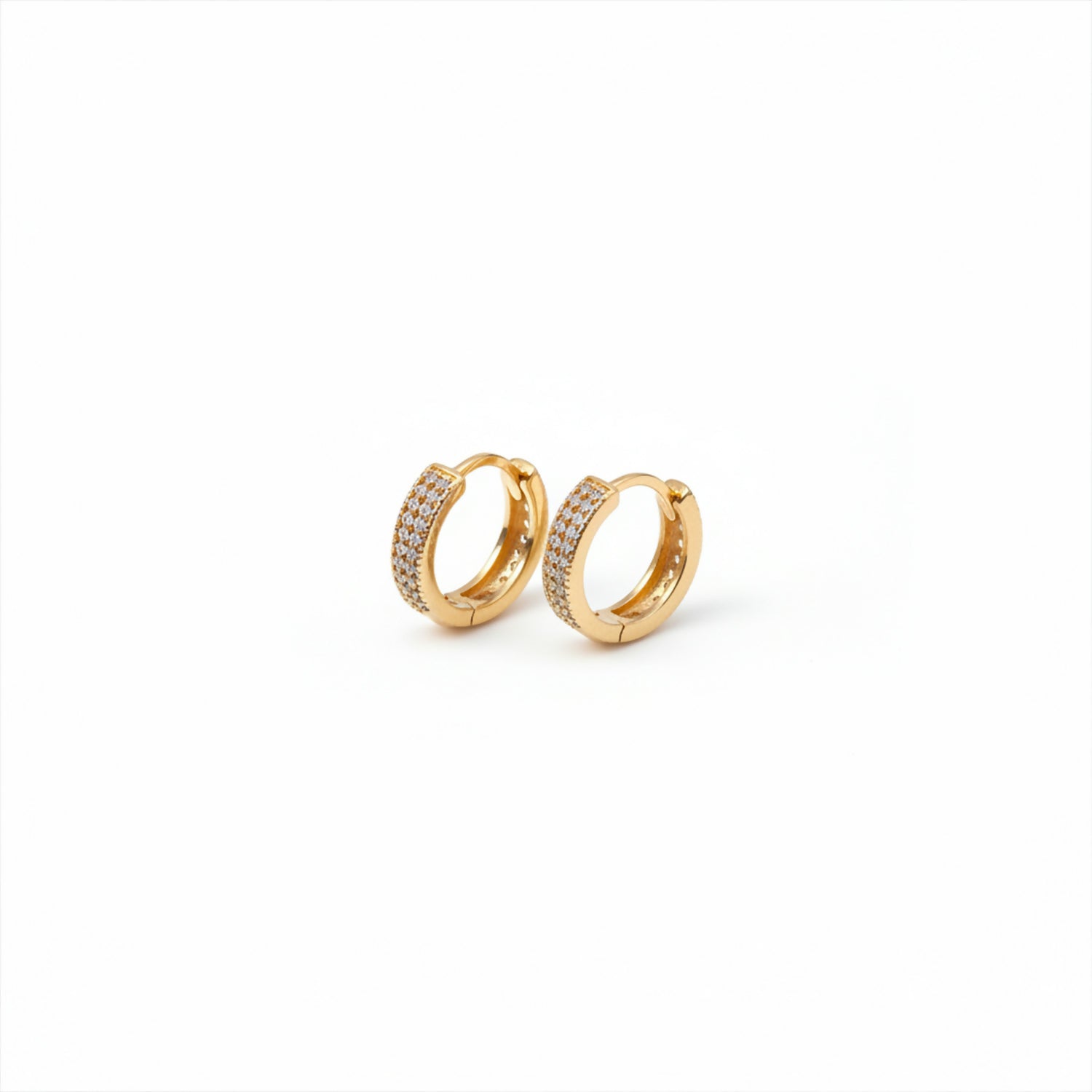 Stylish gold plated cubic zirconia hoop earrings for women’s jewellery collection