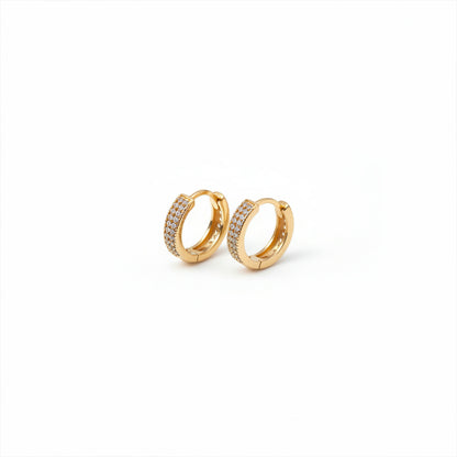 Stylish gold plated cubic zirconia hoop earrings for women’s jewellery collection