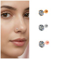 Labret Stud Nosepin Combo – Gold, Silver & Rose Gold Set