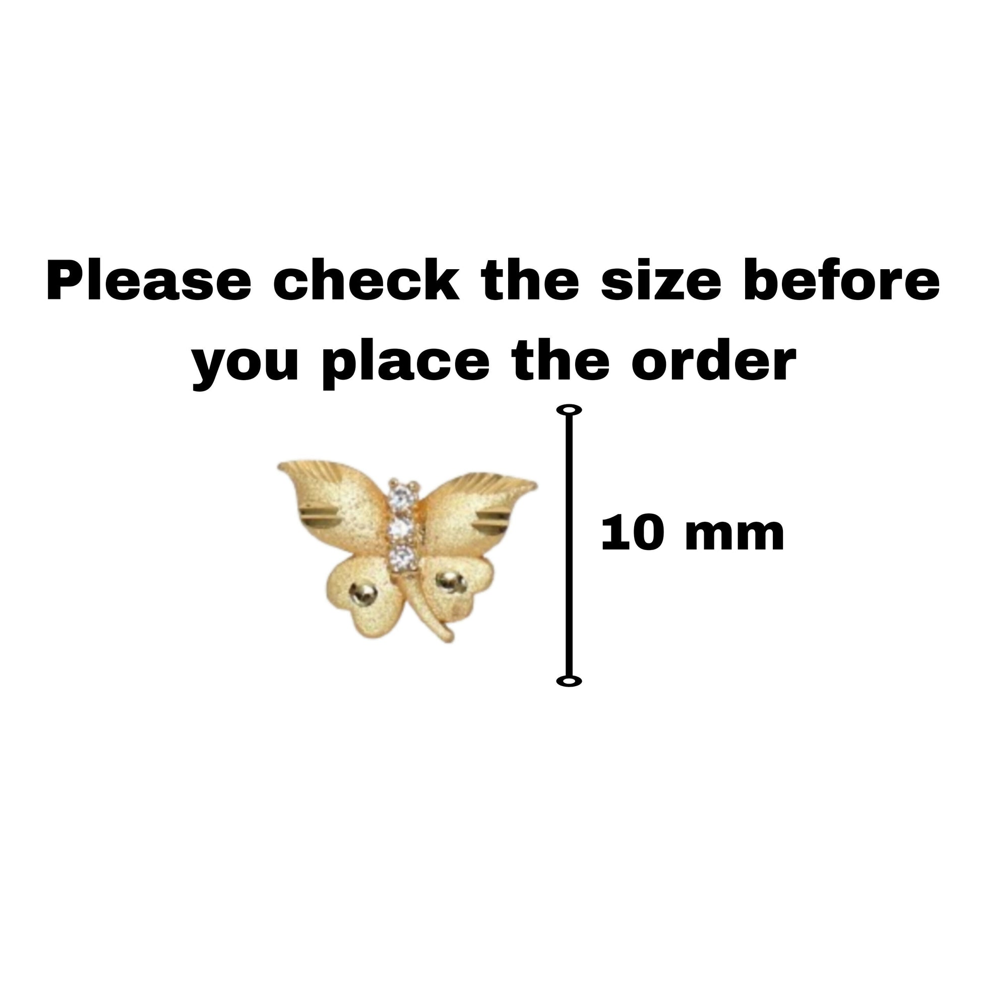 Dainty Gold Butterfly Stud Earrings with AD for women and girls