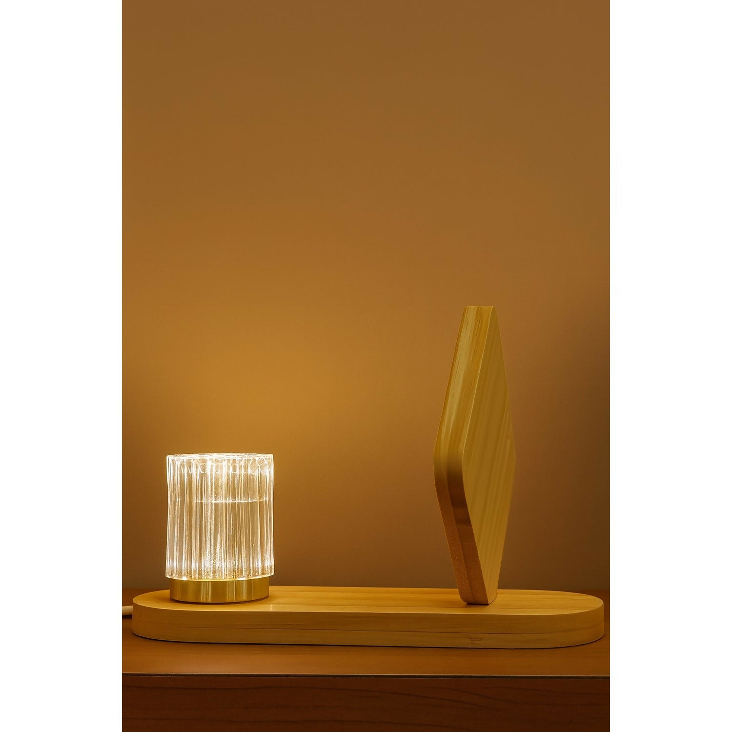Elegant Wooden Frame Rose Night Lamp with Crystal Dome LED Light – Romantic Bedside Décor with USB Cable & Remote Control – Perfect for Bedroom, Living Room, Gifting & Ambience Lighting