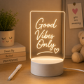 Rectangle USB Acrylic LED Message Board Lamp with Erasable Pen for Home & Office
