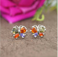 Butterfly Zircon Stud Earrings – Multicolor Elegant Jewelry