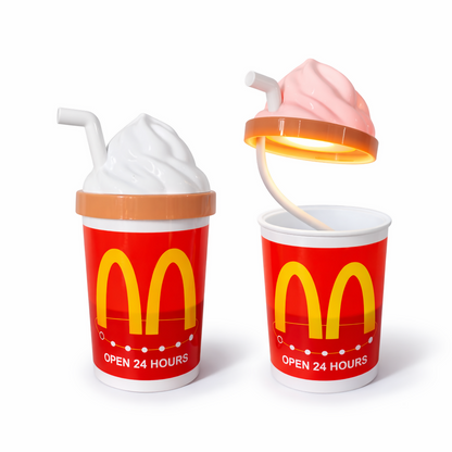 Milkshake Style LED Table Lamp with Flexible Neck, Cute Night Light for Kids