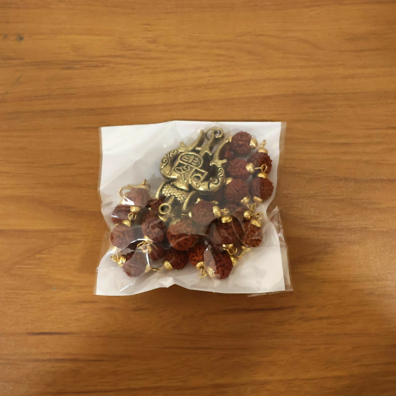 Rudraksha Bead Necklace with Trishul Shiva Pendant Spiritual Mala for Men