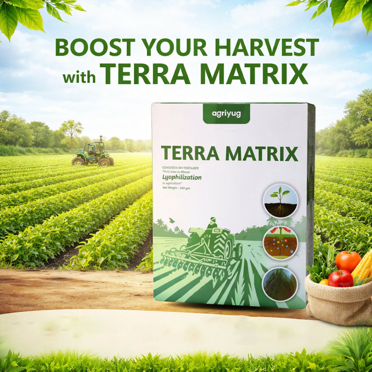 Close-up of Terra Matrix bio fertilizer powder for plants