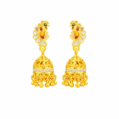 Peacock Inspired Handcrafted Jhumka Earrings