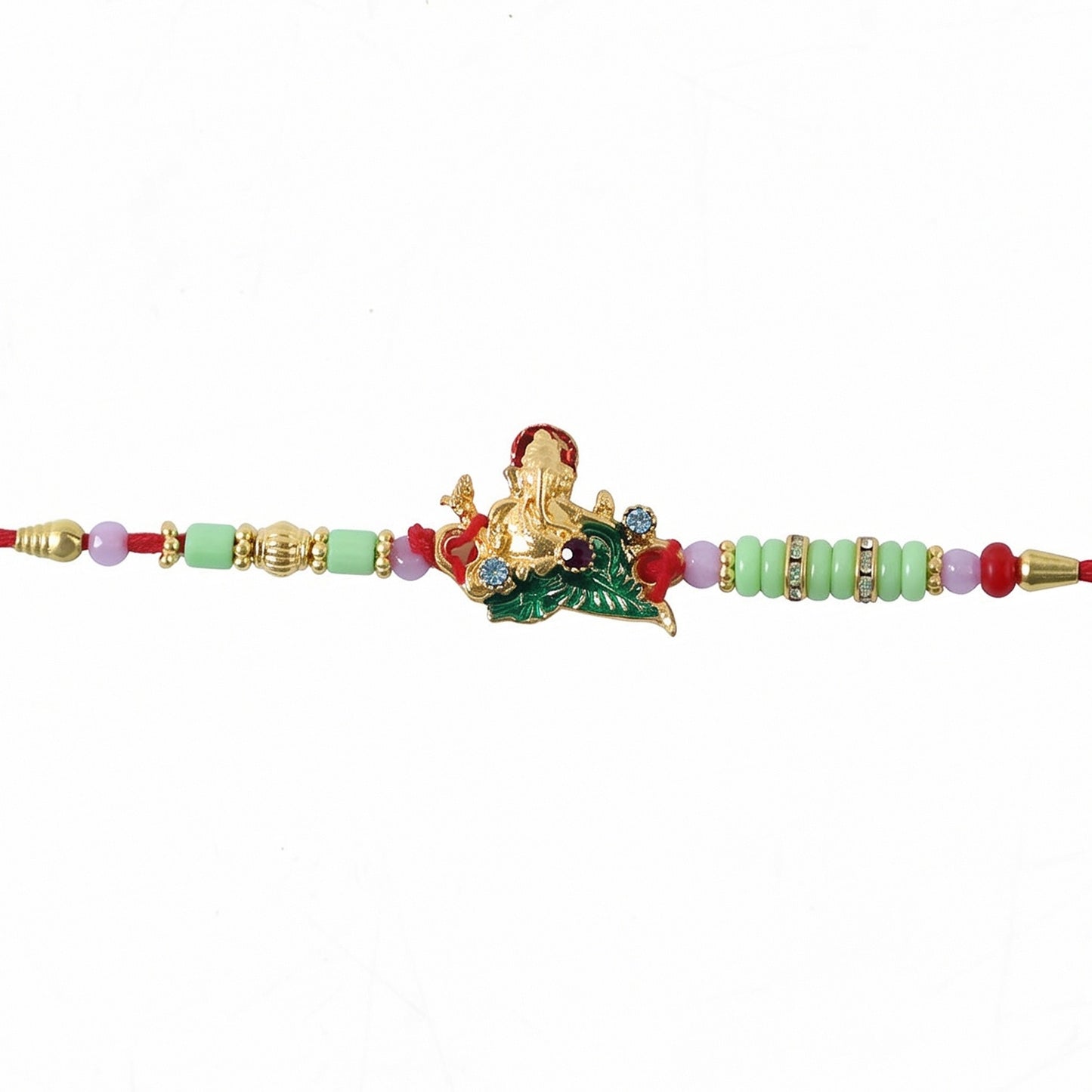 Lord Ganesha on Leaf Designer Rakhi
