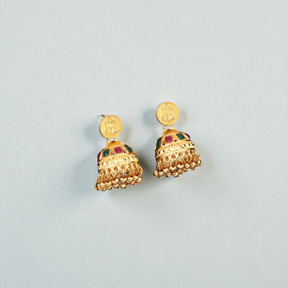 Gold-Tone Traditional Green & Ruby Shield Choker