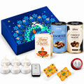 Diwali Gift Hamper with Assorted Chocolaty Dry Fruits & Choco Magic, LED Tealights & Shubh-Labh Decor