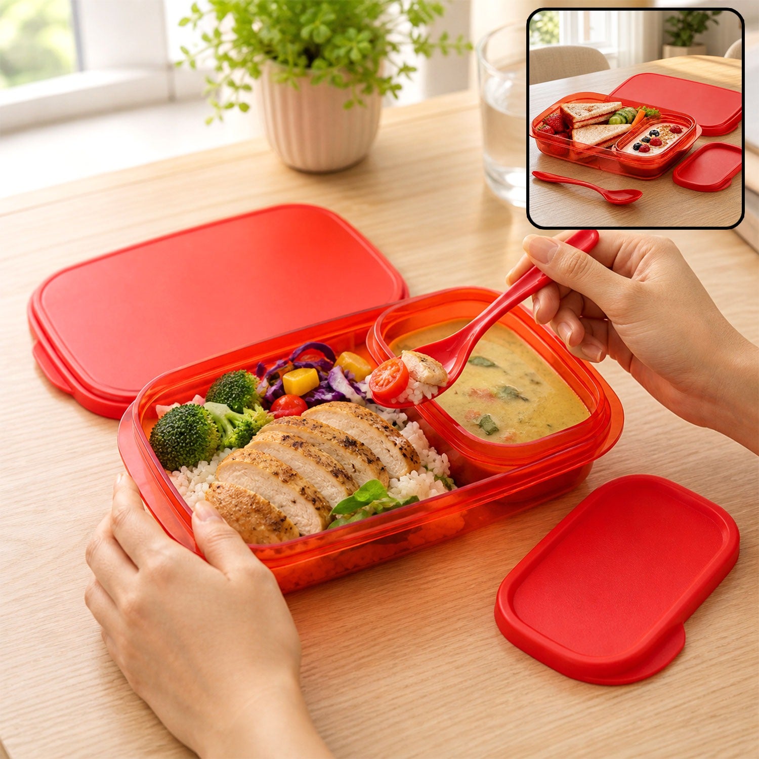 Leak-Proof Lunch Box – 2 Containers, Microwave Safe | Lunchie Bunchie