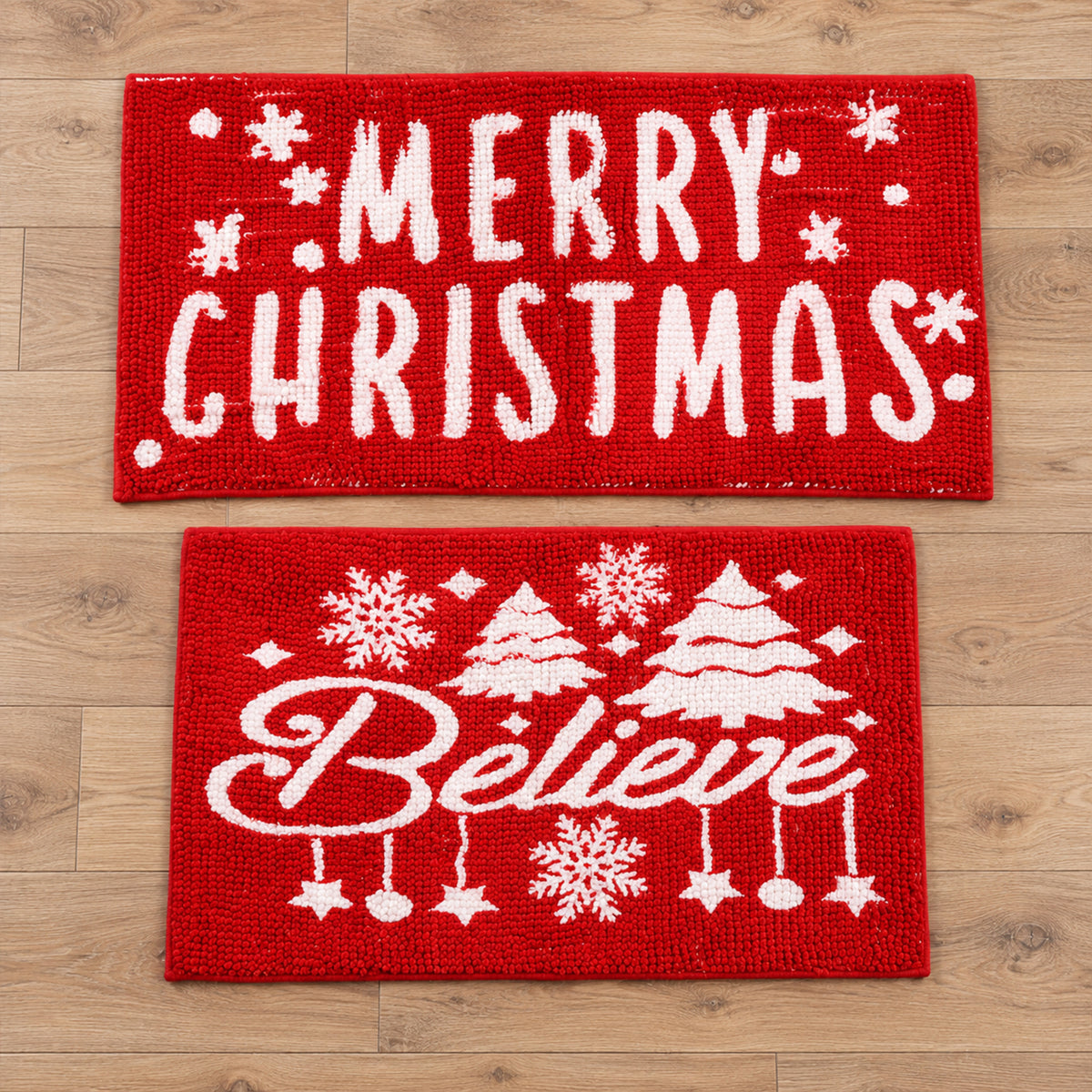 Christmas Decorative Chenille Floor Mat, Mixed Design and Size (1 Pc)