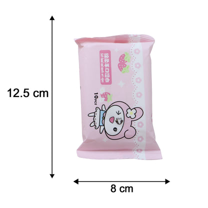 Size reference image for cartoon printed wet wipes pack
