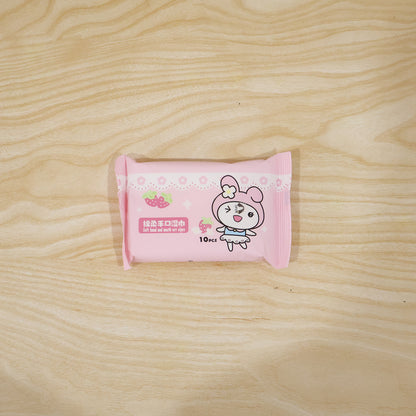 Cartoon Printed Soft Wet Wipes in use