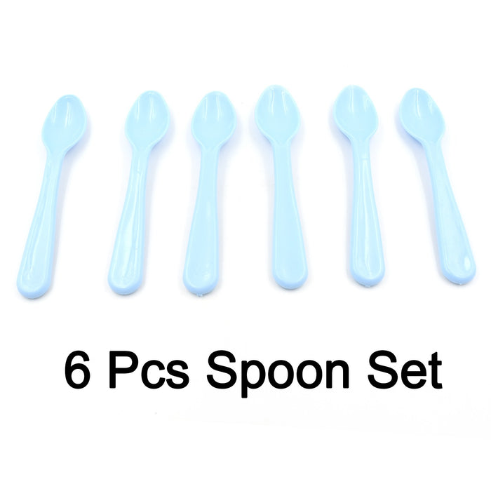 Food Plastic Spoon Set, Plastic Table Spoon Set Plastic Tea Spoon, Coffee with ABS Plastic, Heat-Resistant Spoon (6 Pc Set )