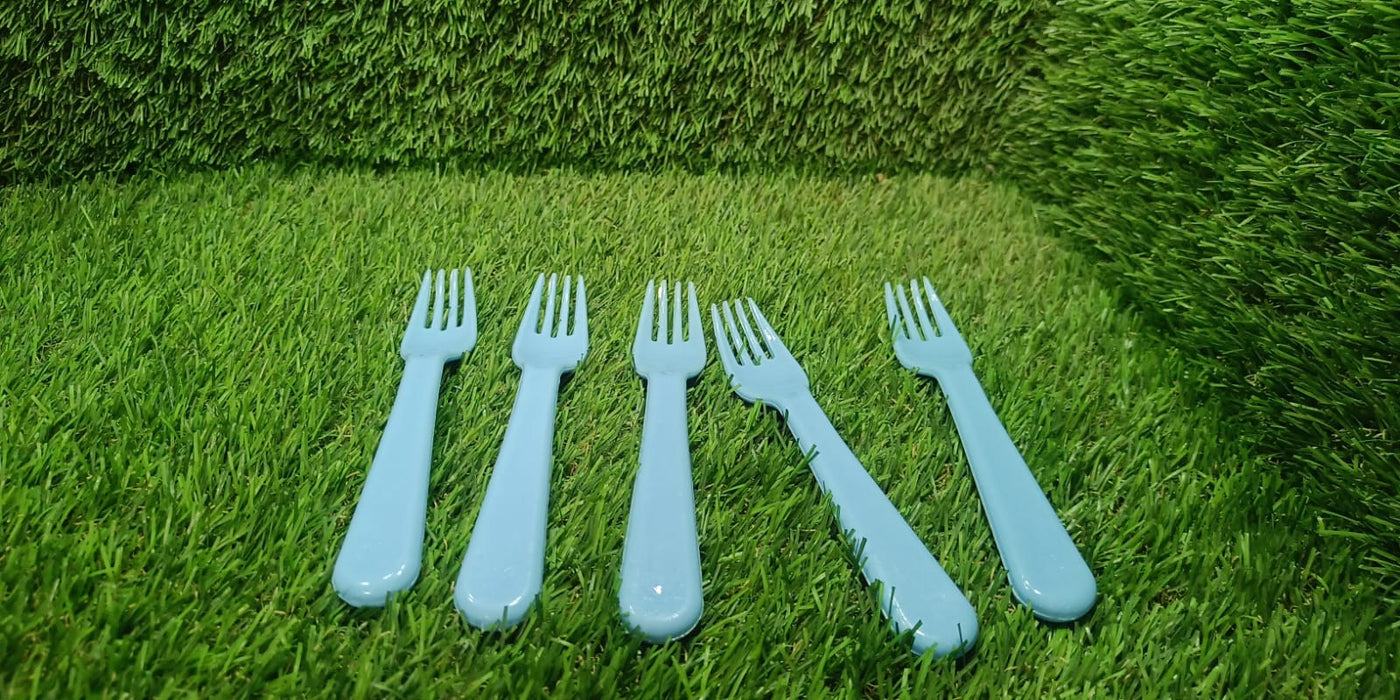 Reusable Premium Heavy Weight Plastic Forks, Party Supplies, One Size, plastic 5pc Serving Fork Set for kitchen, Travel, Home (5pc)
