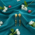 Gold-Plated Long Chain Jhumka Earrings – Traditional Elegant Jewellery