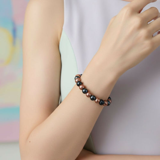 Trendy Black and Gold Bracelet – Unisex