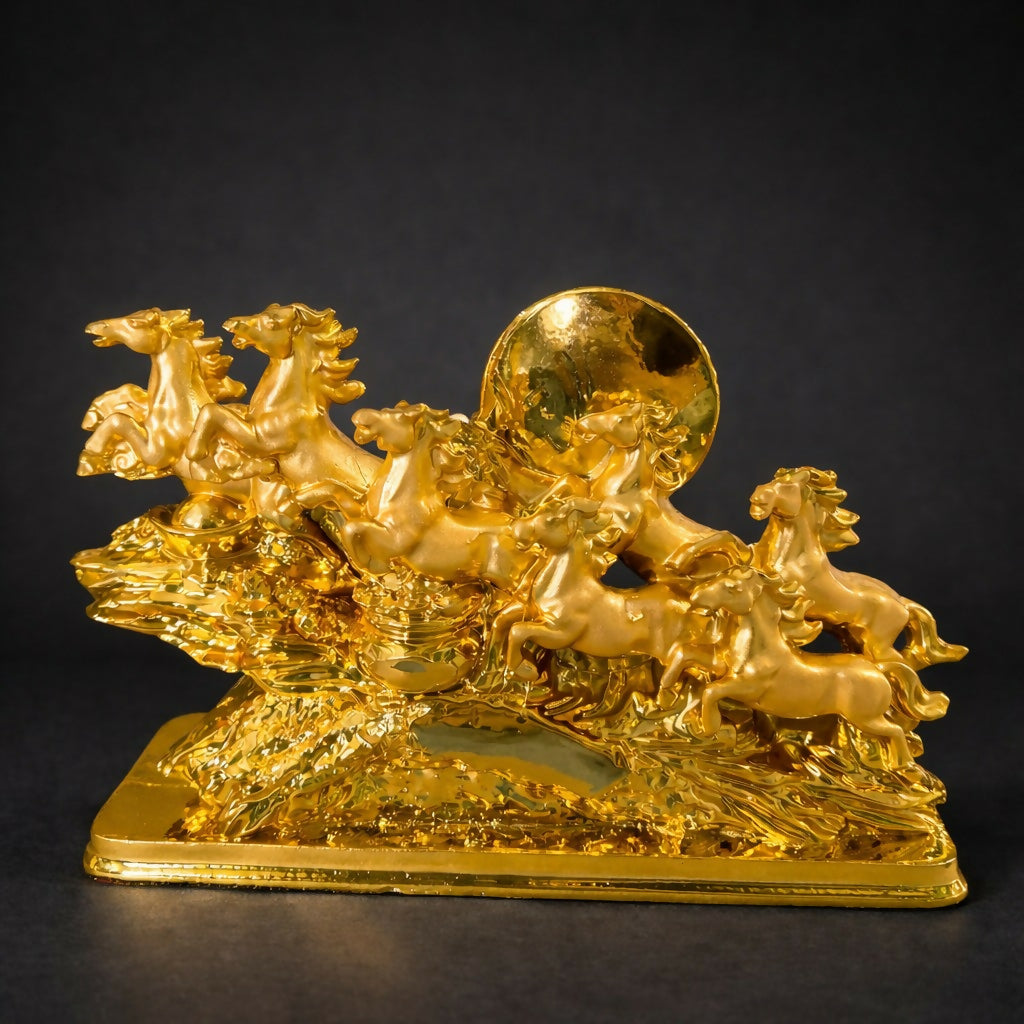 Seven Running Horses Decorative Showpiece for Home and Office Décor