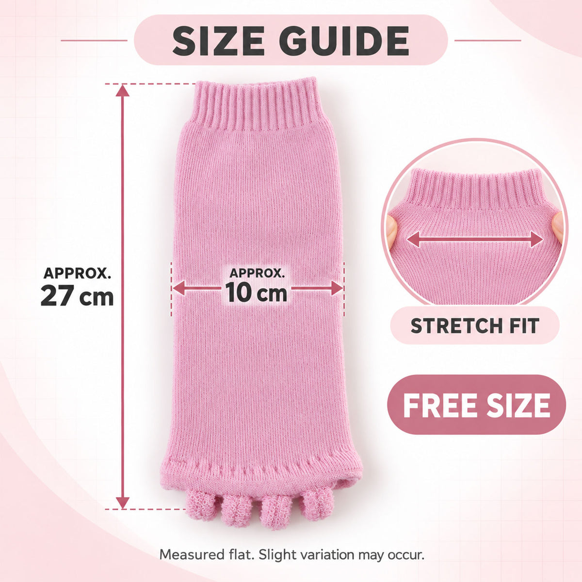 Cotton Blend Open-Toe Comfort Socks with Toe Separators and Ribbed Cuffs (1 Pair)